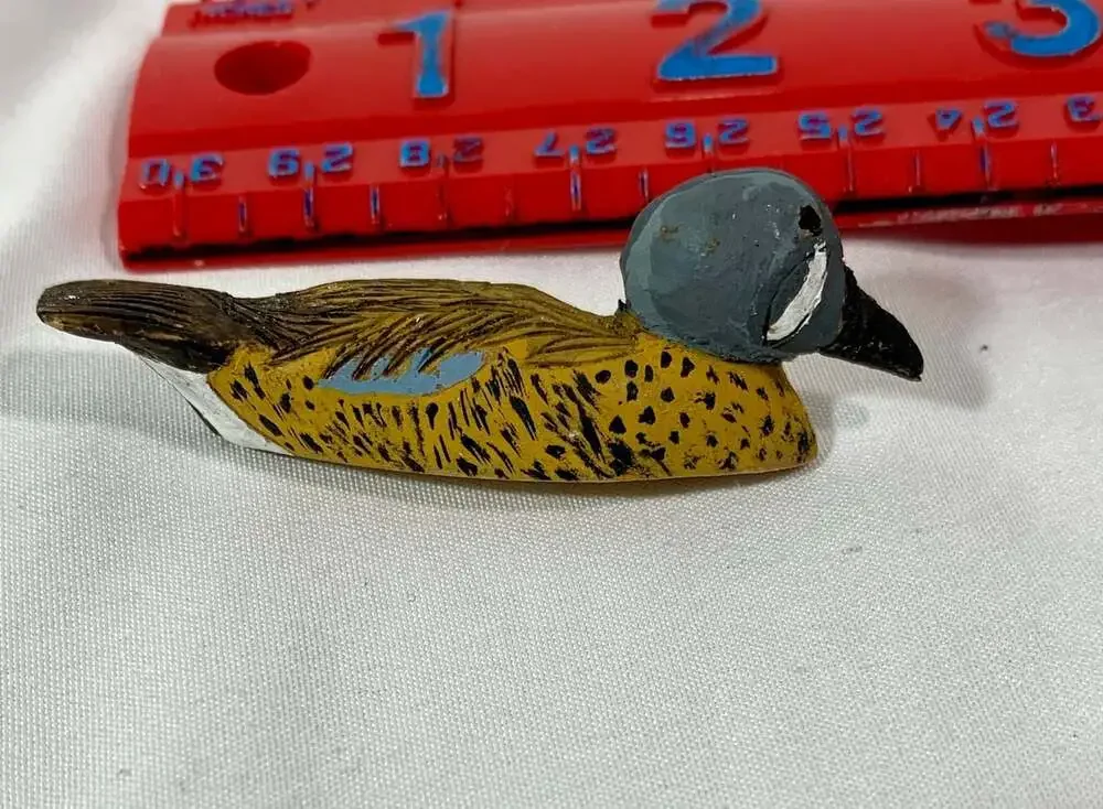 Carved Wooden ( bluewing Teal)Duck pin signed
